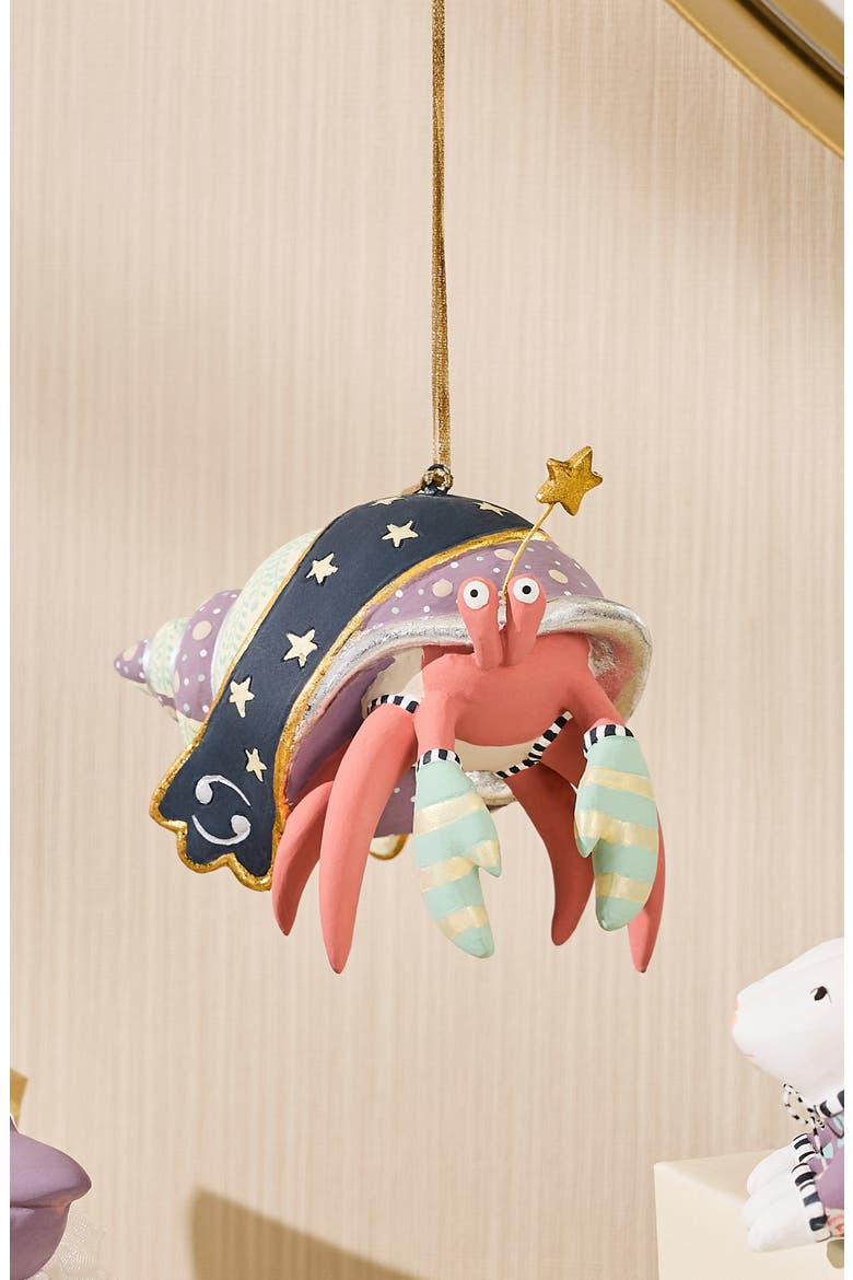 Patience Brewster Cancer Zodiac Ornament, Alternate, color, MULTI