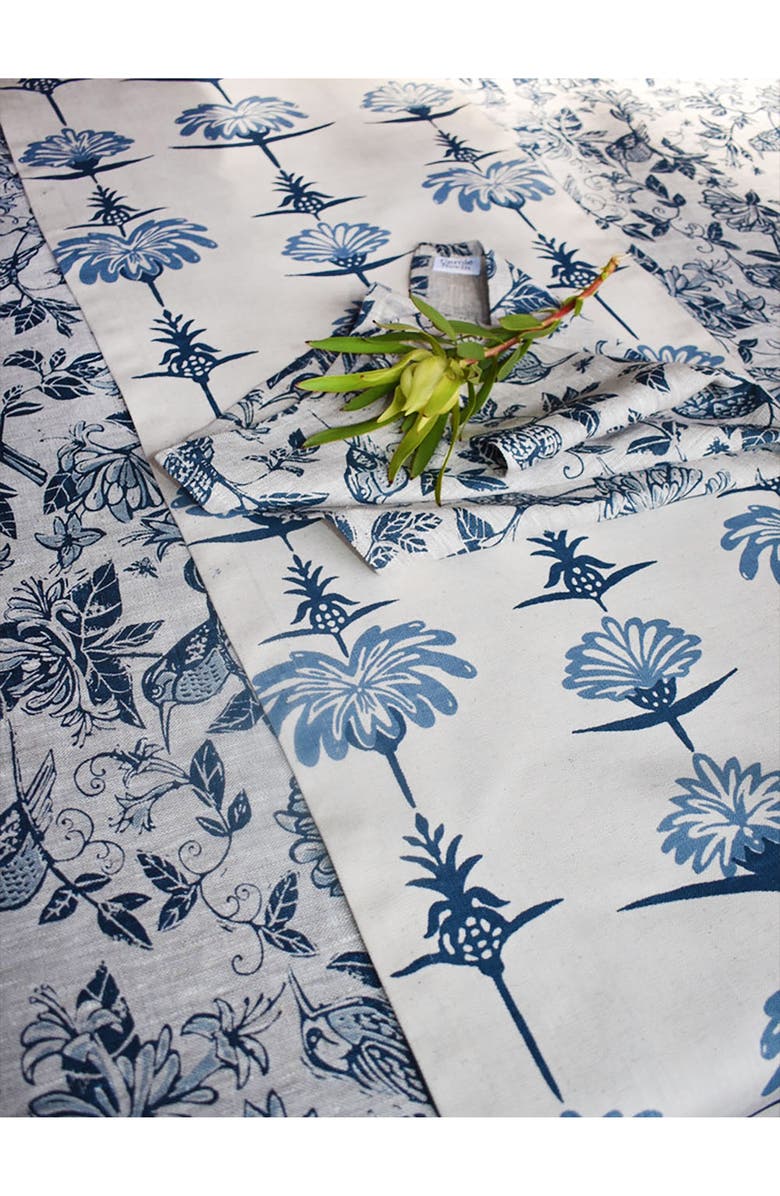 FRENCH HOME Tropical Garden Table Runner, Alternate, color, Indigo And Sky