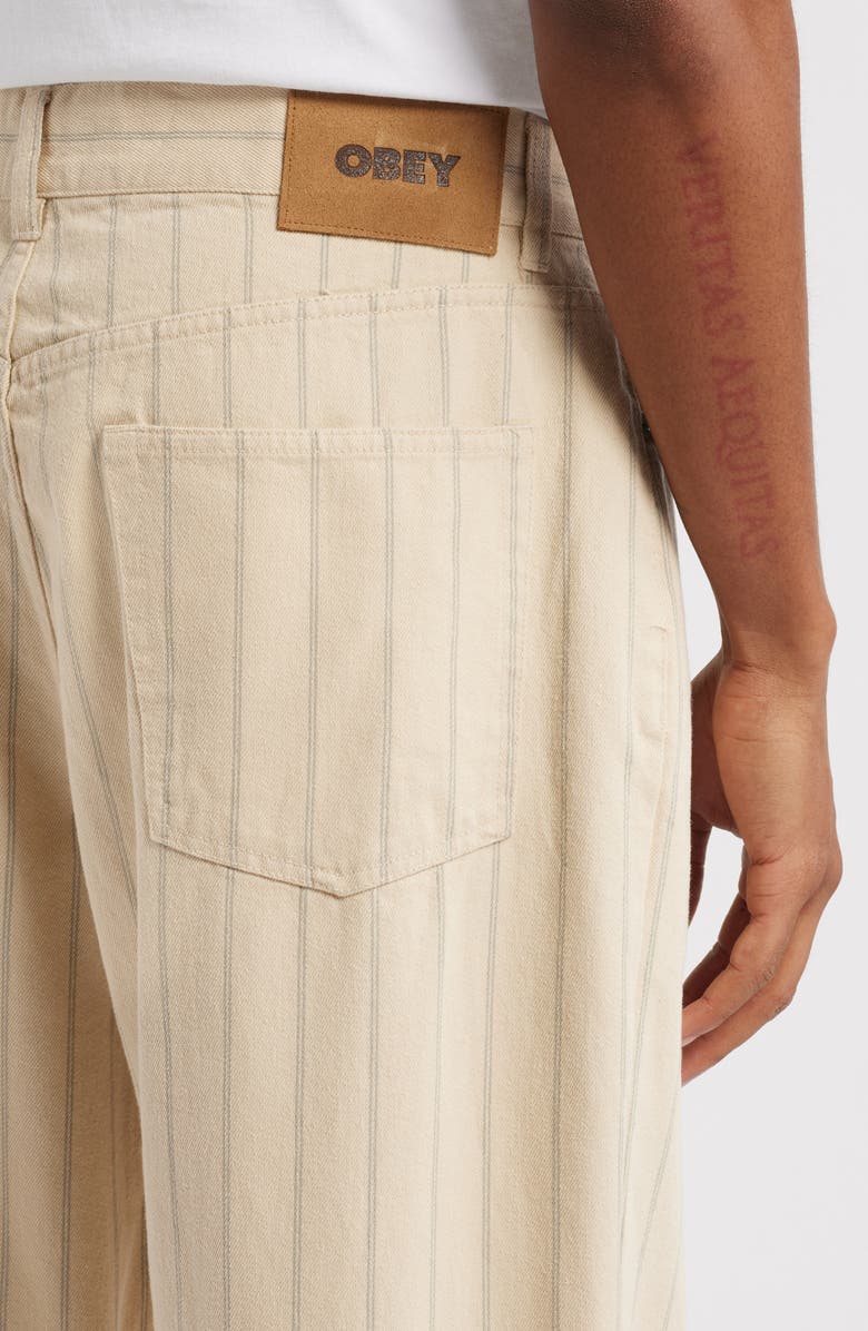 Obey Classic Stripe Baggy Fit Jeans, Alternate, color, 