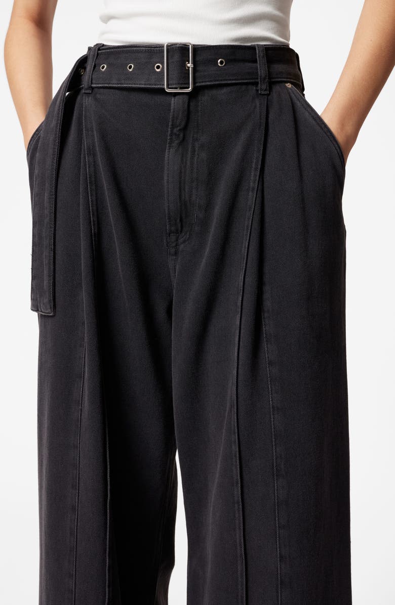 & Other Stories Pleated Belted Wide Leg Jeans, Alternate, color,