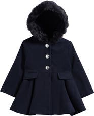 Rothschild Kids' Faux Fur Trim Hooded Coat