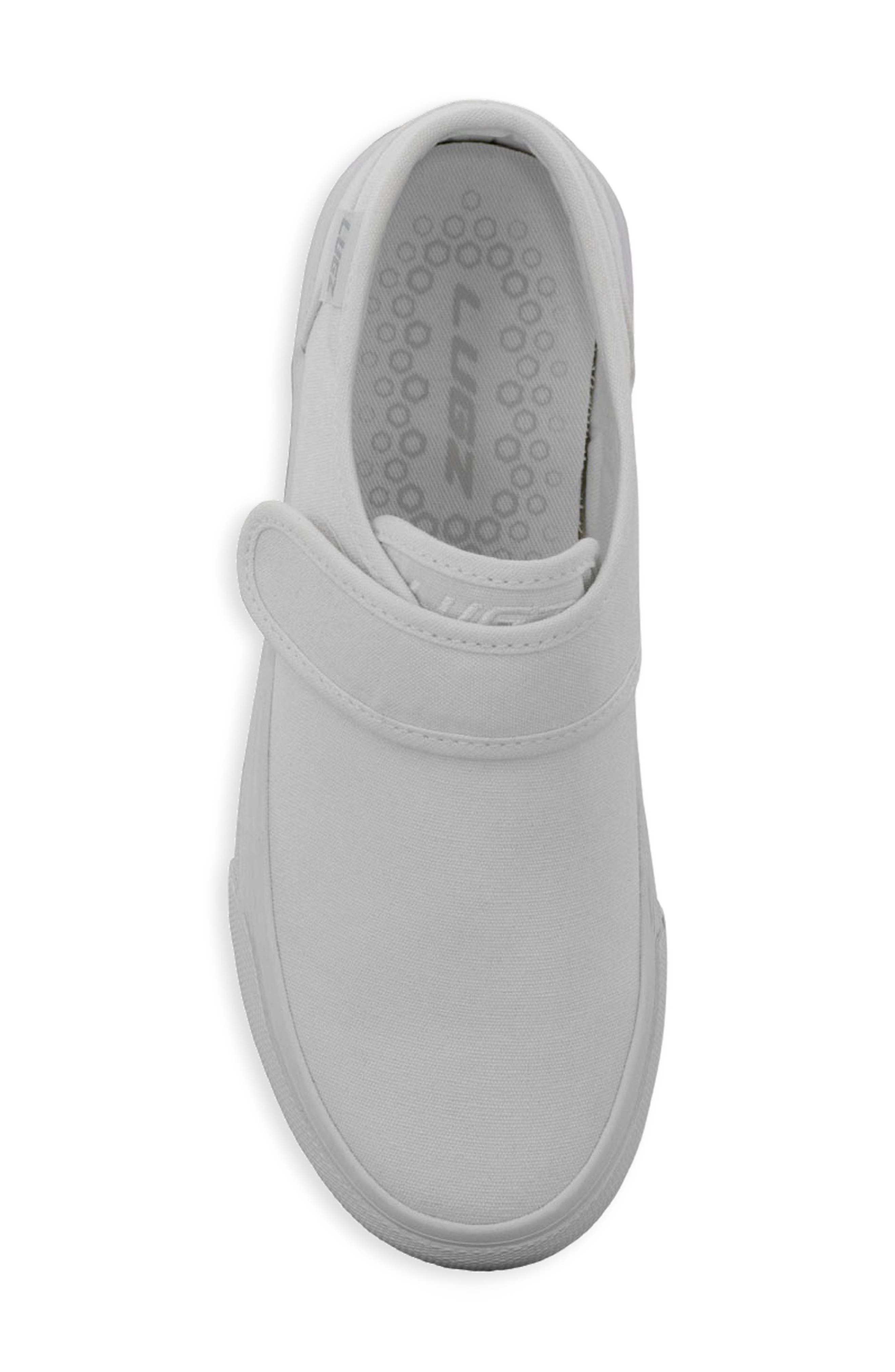 Clipper Strap Slip-On Sneaker, Alternate, color, WHITE