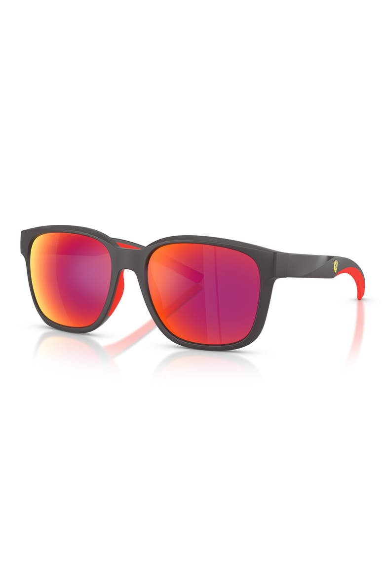 56mm Square Sunglasses, Alternate, color, MATTE GREY / RED GOLD MIRROR
