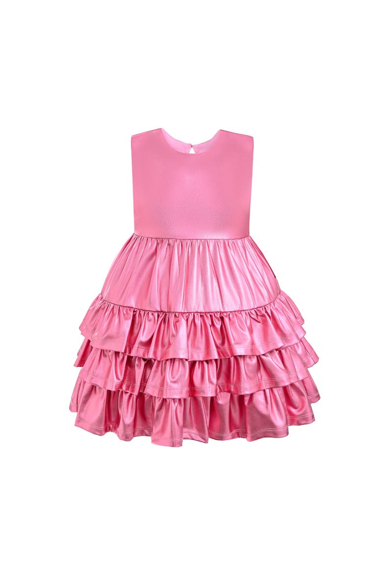 Satin Ruffle Party Dress, Alternate, color, Pink