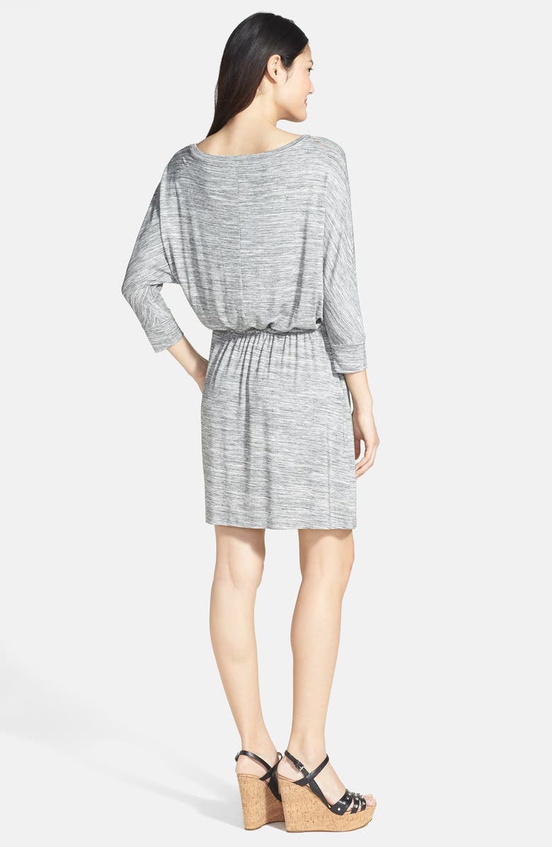 Caslon<sup>®</sup> Three Quarter Sleeve Round Neck Stretch Knit Dress, Alternate, color,