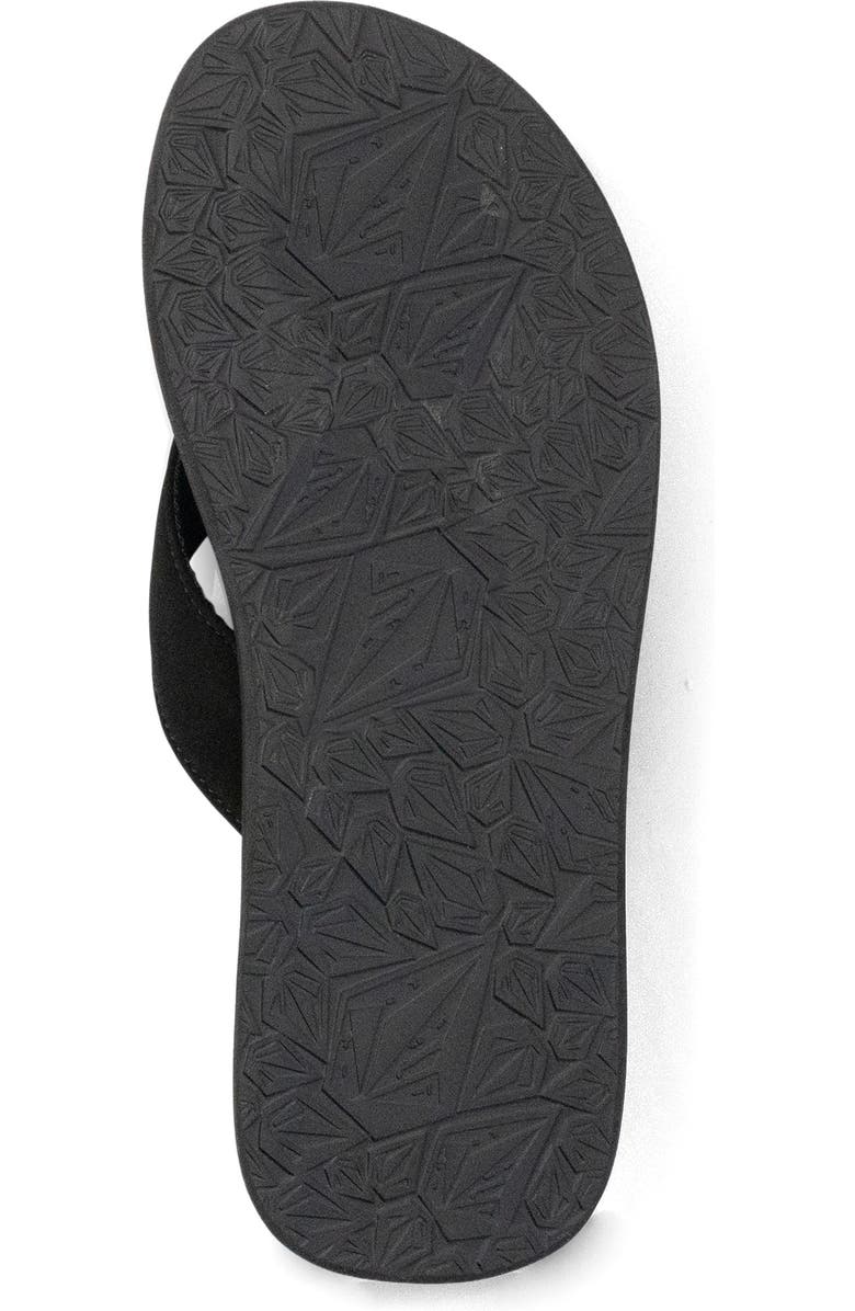 Volcom Vocation Leather Flip Flops, Alternate, color, Black