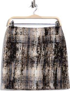 DKNY Plaid Flocked Miniskirt