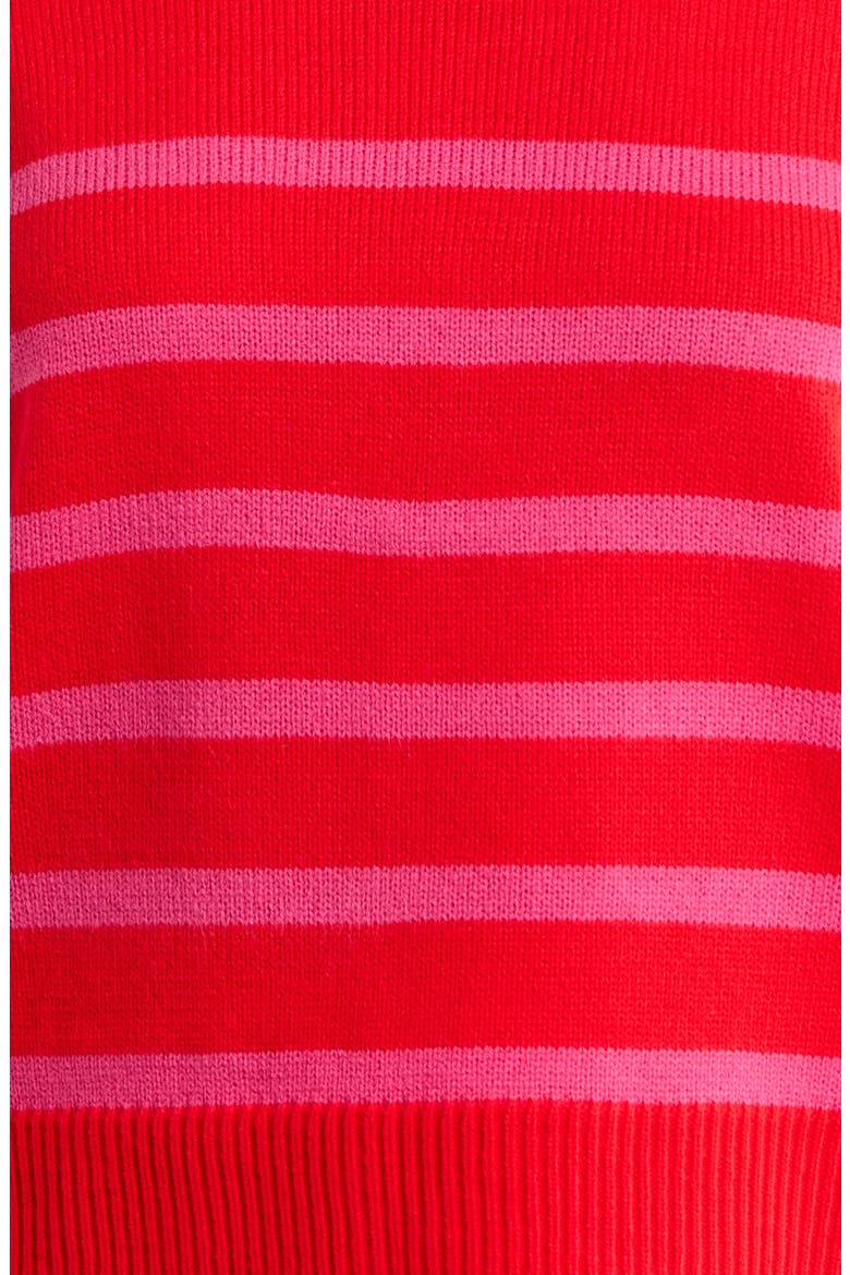 Chantilly Stripe Sweater, Alternate, color, RED PINK