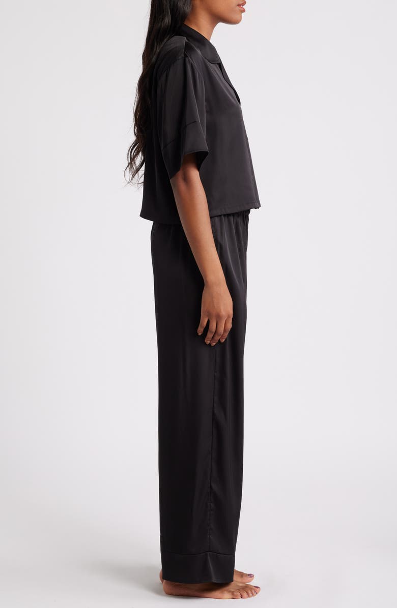Open Edit Boxy Everyday Satin Pajamas, Alternate, color, Black