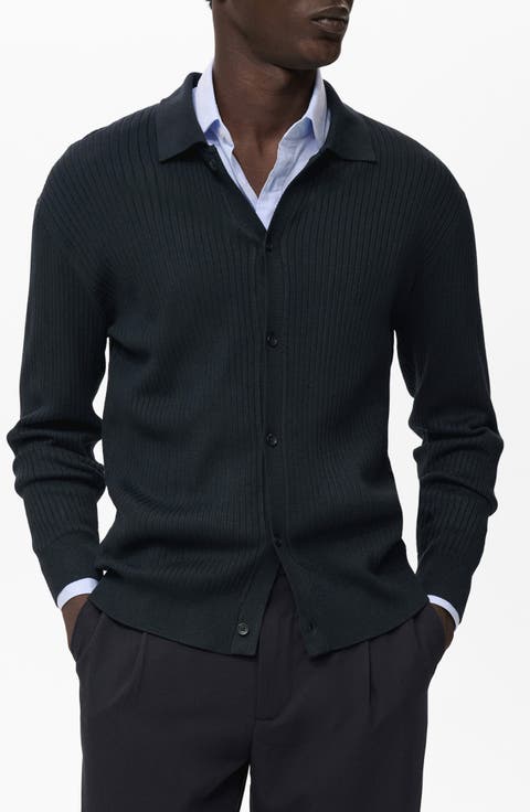 Ribbed Full Button Cardigan