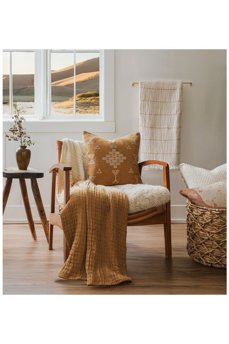 Sun Accent Pillow, Alternate, color, BROWN