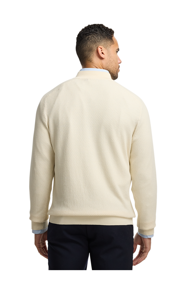 Paul Fredrick Silk Cotton Cashmere Quarter Zip Mock Neck Sweater, Alternate, color, Ivory