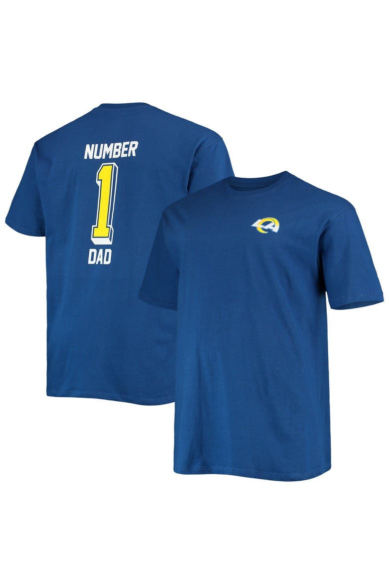 Men's Fanatics Branded Royal Los Angeles Rams Big & Tall #1 Dad 2-Hit T-Shirt, Main, color, Royal