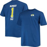FANATICS Men's Fanatics Branded Royal Los Angeles Rams Big & Tall #1 Dad 2-Hit T-Shirt