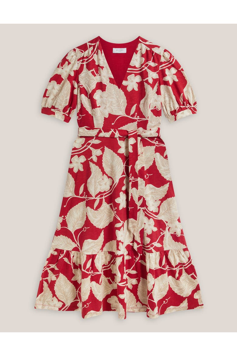 Martha Floral Jersey Dress, Alternate, color, Redcream