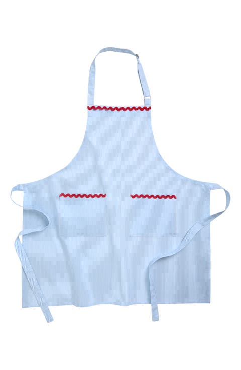 Rickrack Trim Stripe Apron