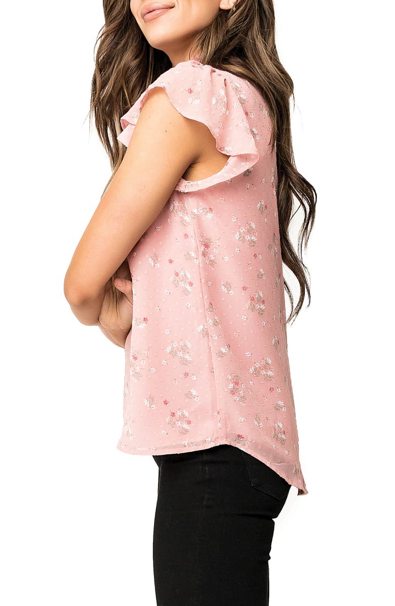 GIBSONLOOK Floral Swiss Dot Chiffon Blouse, Alternate, color,