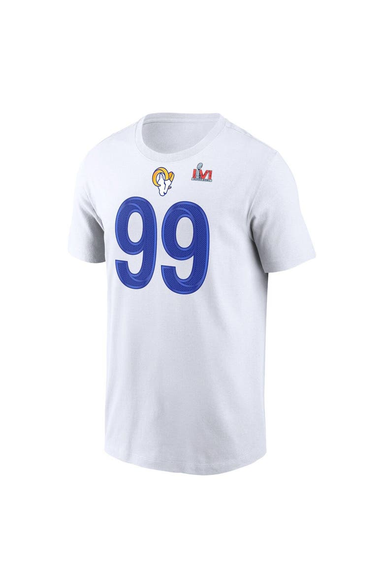Nike Men's Nike Aaron Donald White Los Angeles Rams Super Bowl LVI Bound Name & Number T-Shirt, Alternate, color, 
