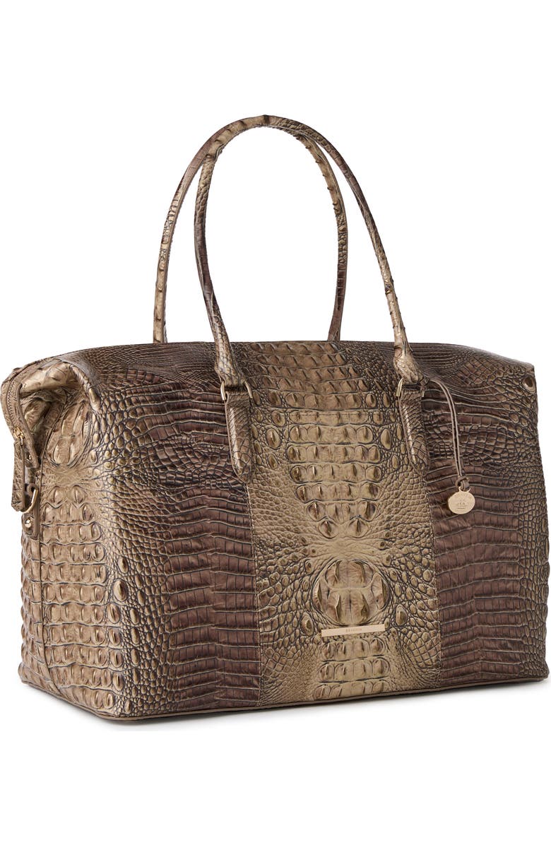 Brahmin Duxbury Croc Embossed Leather Weekend Duffle Bag, Alternate, color,