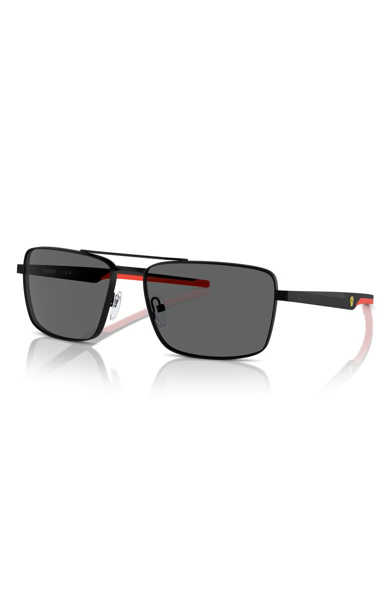 Scuderia Ferrari 60mm Rectangular Aviator Sunglasses, Alternate, color, 