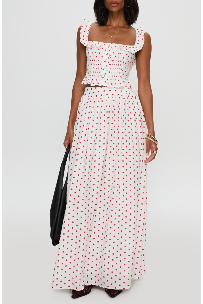 Valerio Print Maxi Skirt, Main, color, WHITE / RED