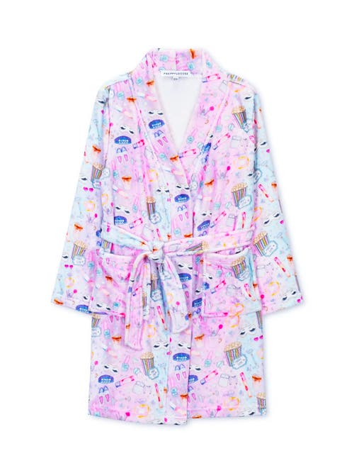 Preppy Goose Plush Sleepover Loungewear Robe In Pink