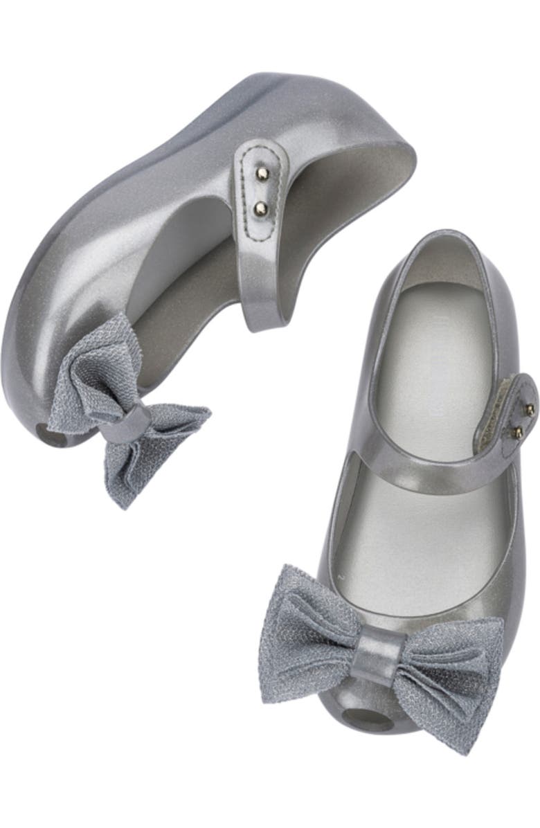 Mini Melissa Kids' Ultragirl Sweet X Mary Jane Flat, Alternate, color, Pearly Silver