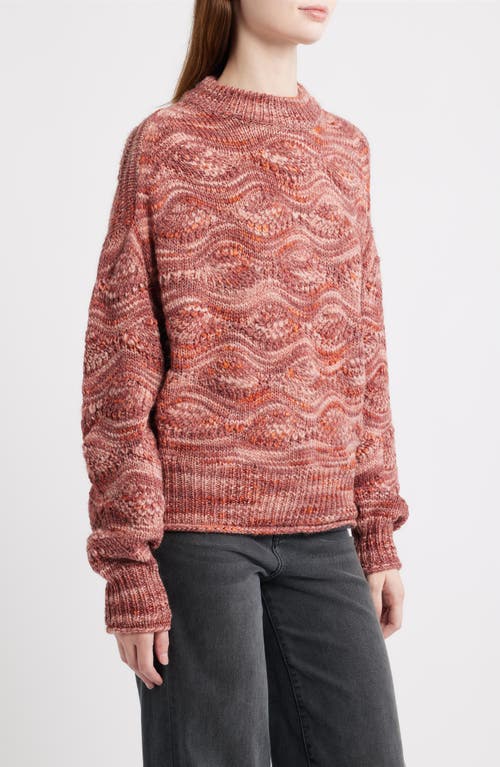 Treasure & Bond Space Dye Novelty Stitch Sweater In Red