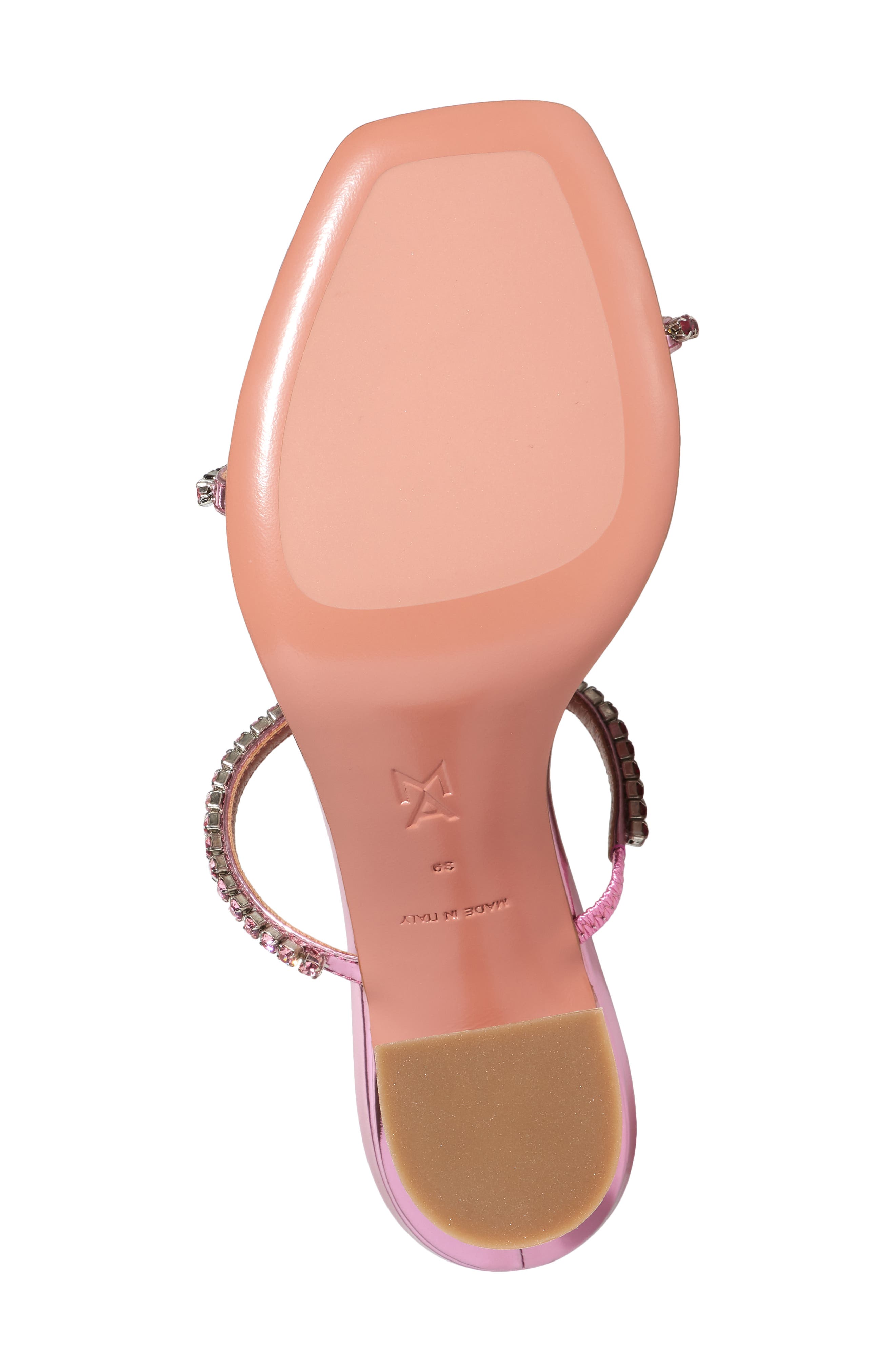 Gilda Crystal Strap Metallic Slide Sandal, Alternate, color, MIRROR ROSE PINK CRYSTALS