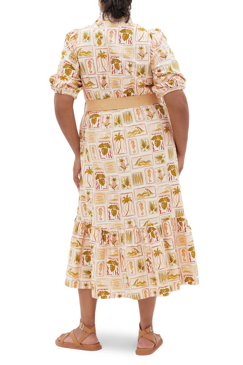 Anna Print Button-Up Shirtdress, Alternate, color, COOL TROPICS
