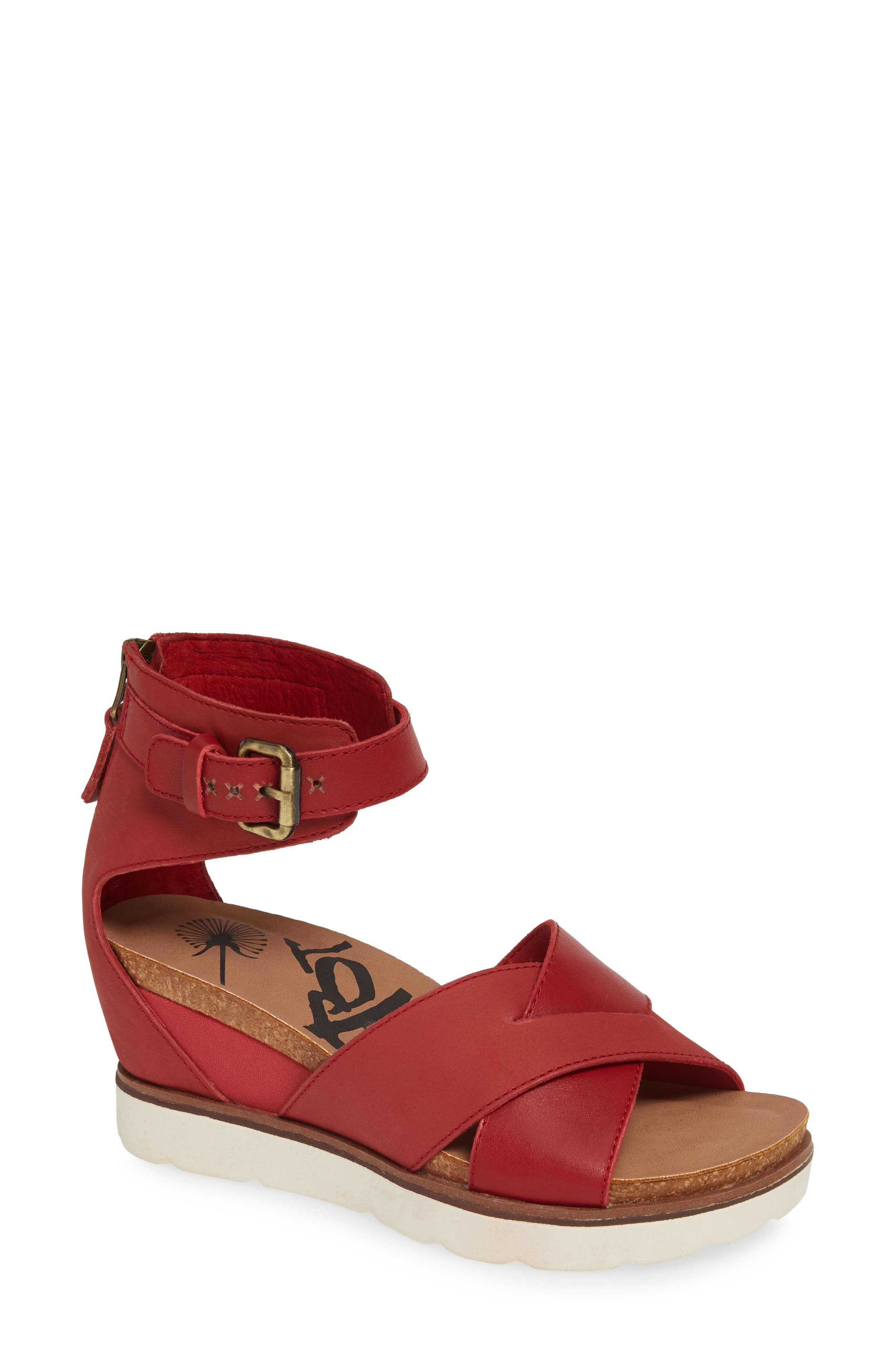 Teamwork Ankle Strap Sandal, Main, color, APPLE LEATHER