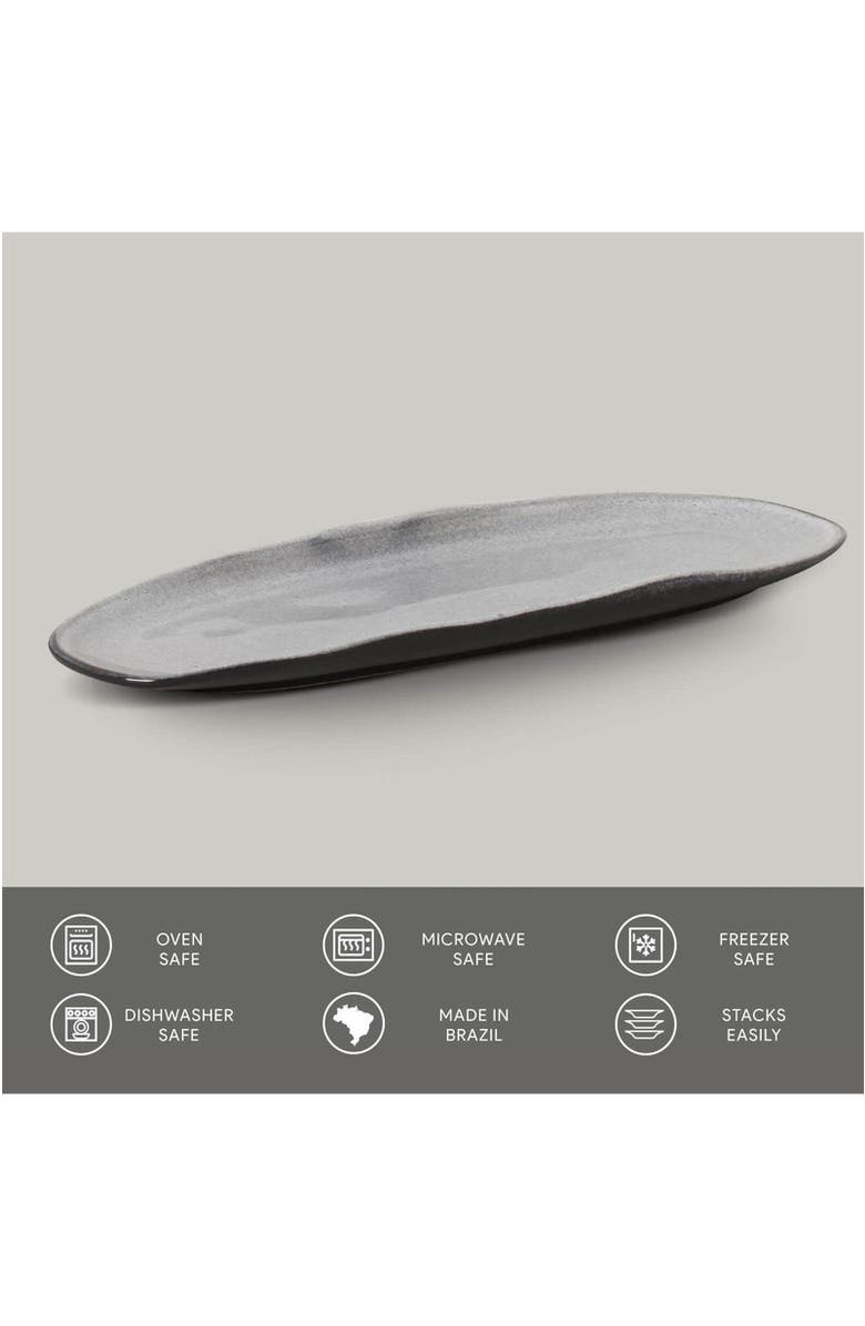 Porto Brasil Shallow Organic Oval Platter Large Set of 4, Alternate, color, Dust