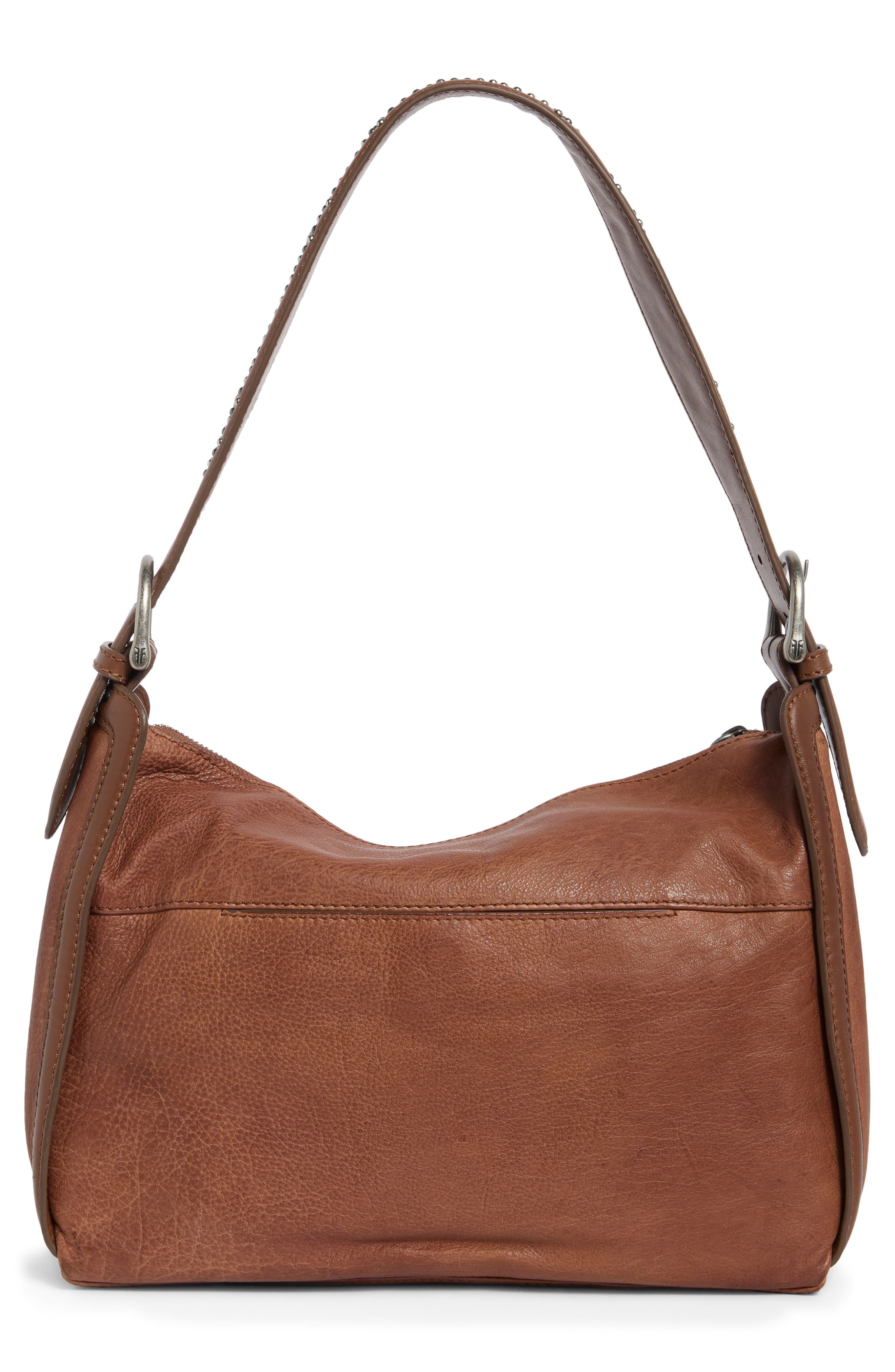 Carla Studded Shoulder Bag, Alternate, color, COGNAC