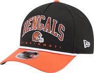 New Era Men's New Era Black Cincinnati Bengals Arch COOLERA 9FORTY A-Frame M-Crown Adjustable Hat
