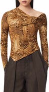 AllSaints Arlie Asymmetrical Neck Long Sleeve Top