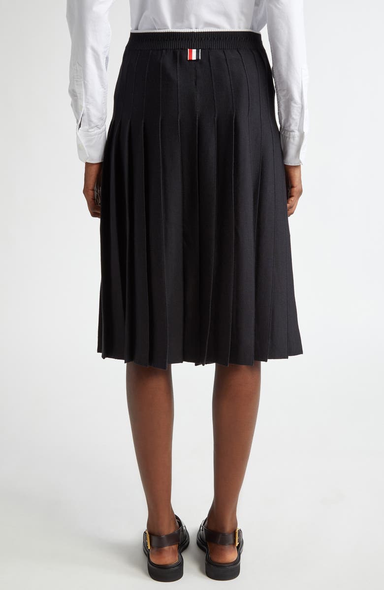 Thom Browne Pleated Wool & Silk Midi Sweater Skirt, Alternate, color, 