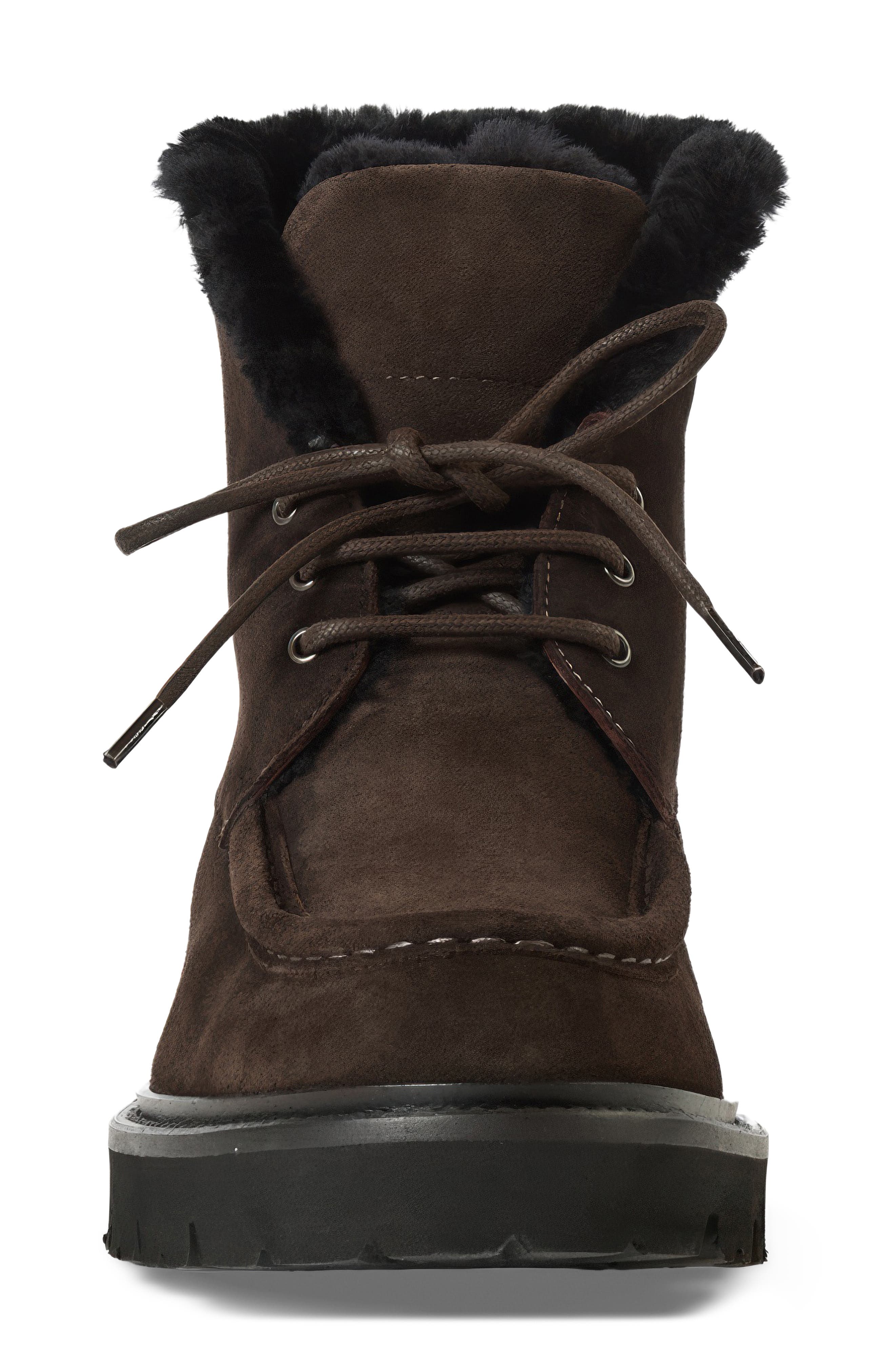 Natta Waterproof Leather Genuine Shearling Boot, Alternate, color, ESPRESSO SUEDE