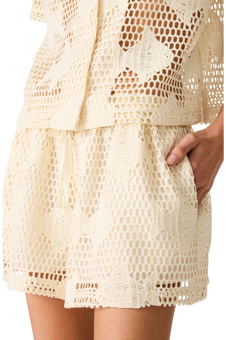 Sandra Openwork Shorts, Alternate, color, IVORY