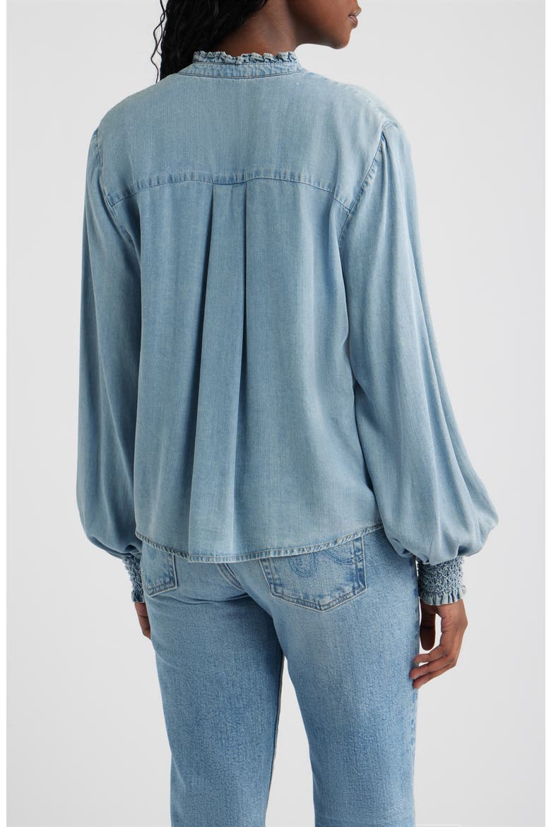 Kimmy Ruffle Chambray Top, Alternate, color, WASHED BLUE