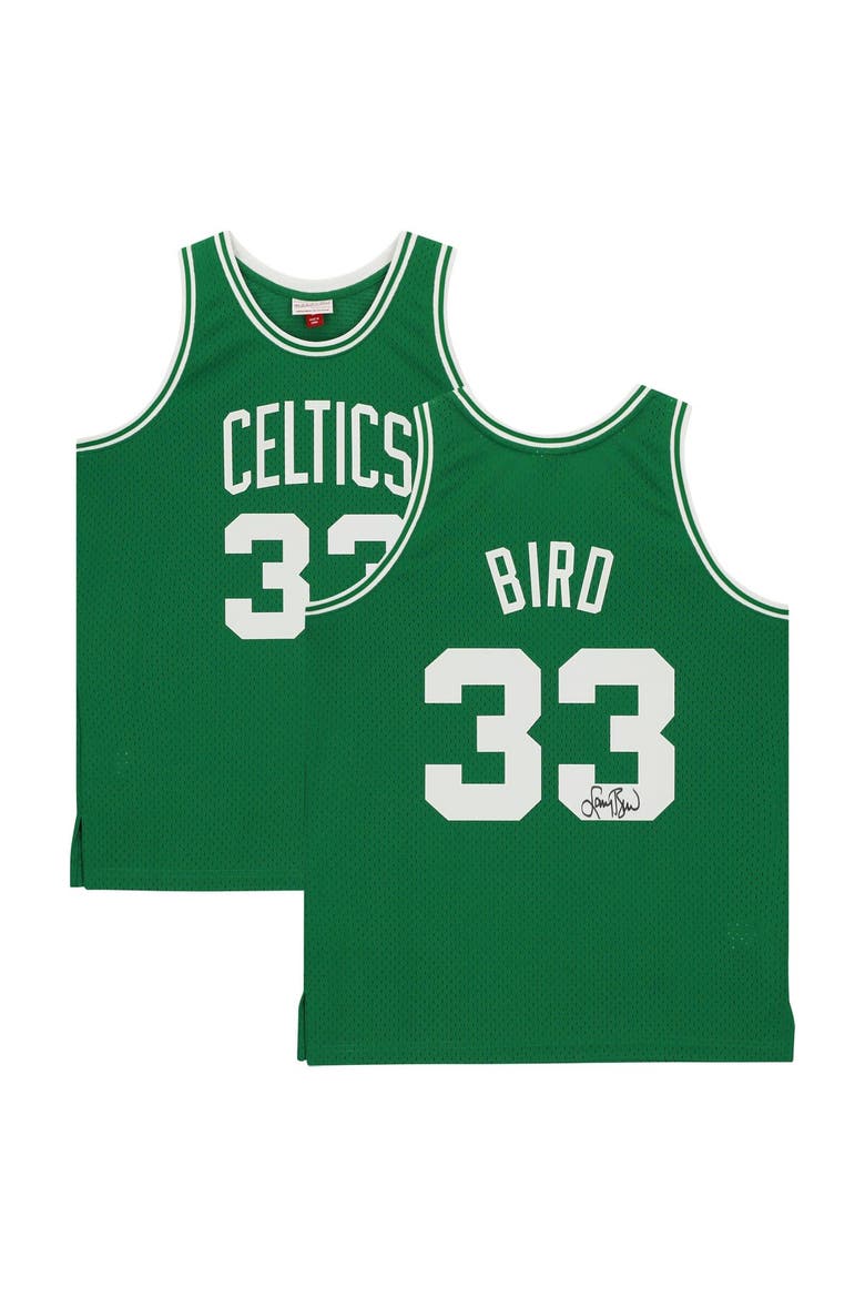 Larry Bird Boston Celtics Autographed Green Mitchell & Ness Swingman Jersey, Main, color, Green