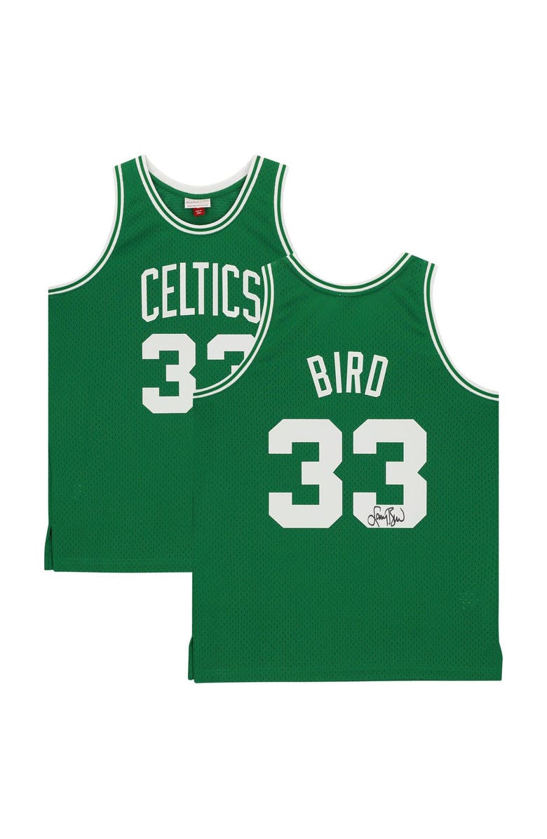 FANATICS AUTHENTIC Larry Bird Boston Celtics Autographed Green Mitchell & Ness Swingman Jersey, Main, color,