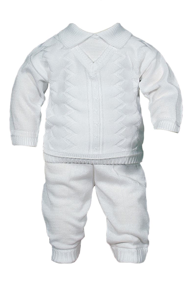 Knit Shirt & Pants Set, Main, color, WHITE