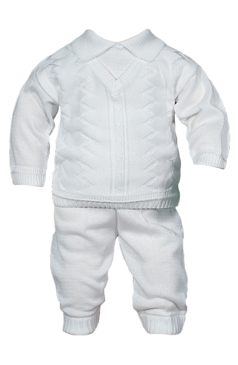 Little Things Mean a Lot Knit Shirt & Pants Set, Main, color, White