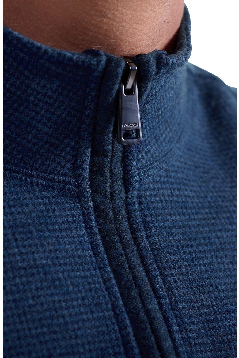 Houndstooth Patern Quarter Zip Top, Alternate, color, NAVY