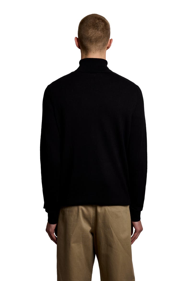 Cotton Merino Turtleneck Sweater, Alternate, color, Jet Black
