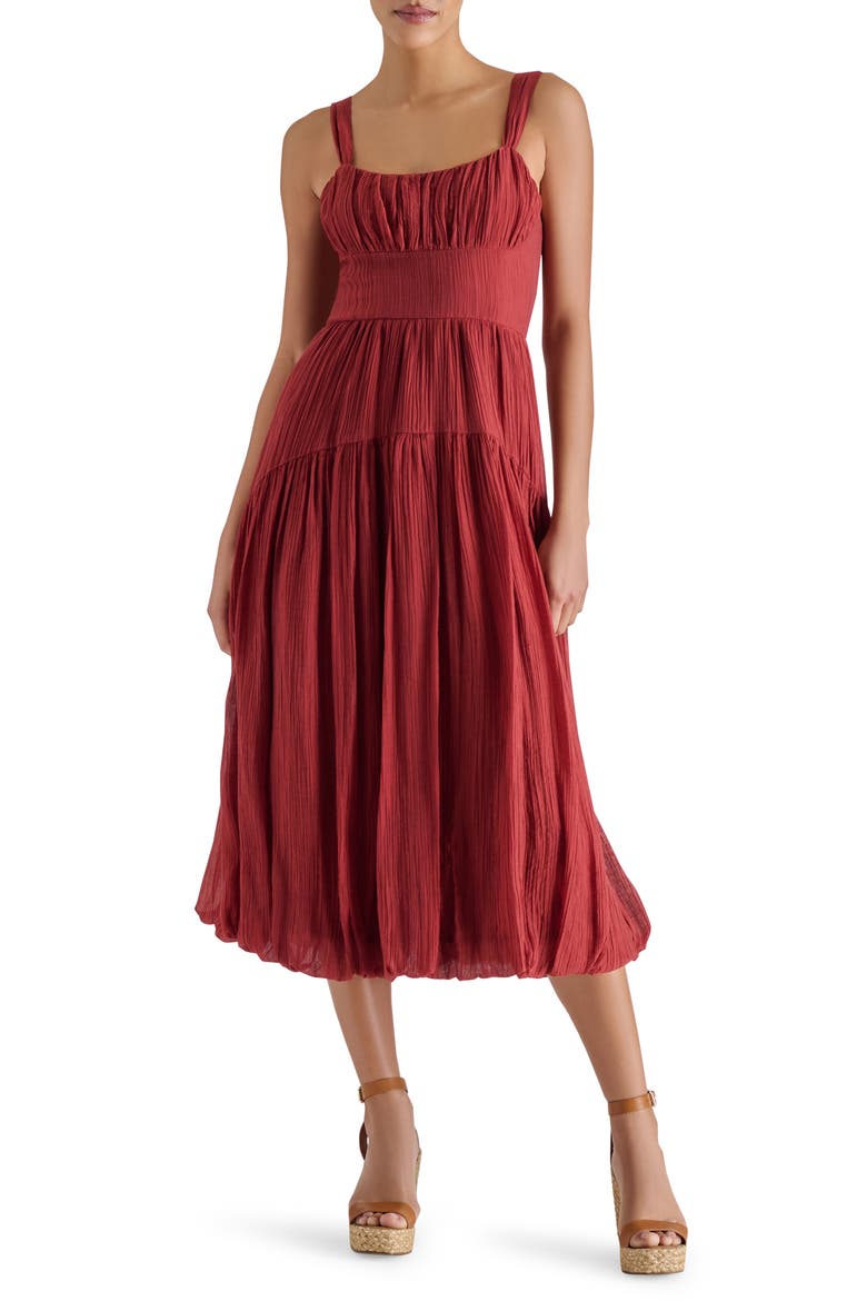 Eartha Sleeveless A-Line Dress, Main, color, NUTMEG
