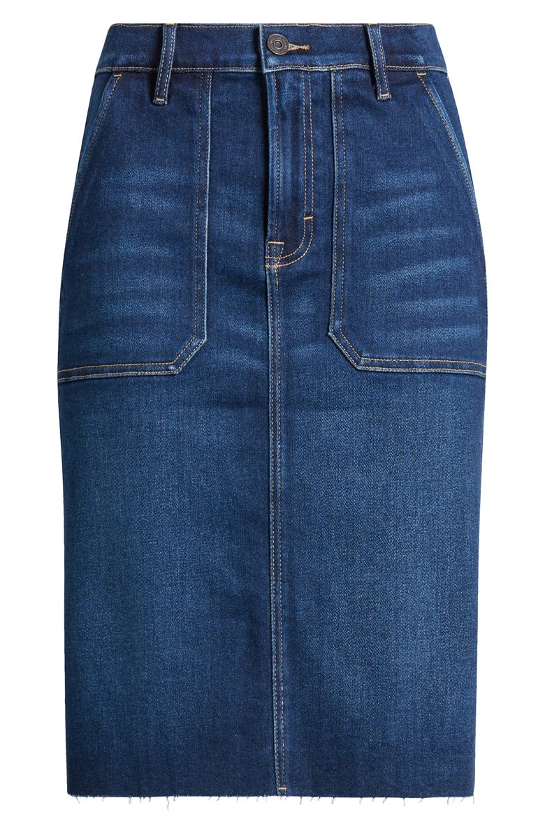 HIDDEN JEANS Raw Hem Denim Skirt, Alternate, color, Dark Wash
