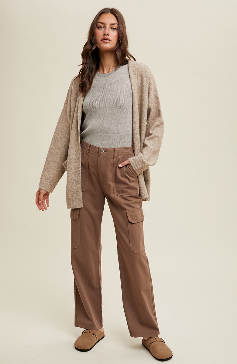 WISHLIST Straight Leg Cargo Pants, Alternate, color, Mocha