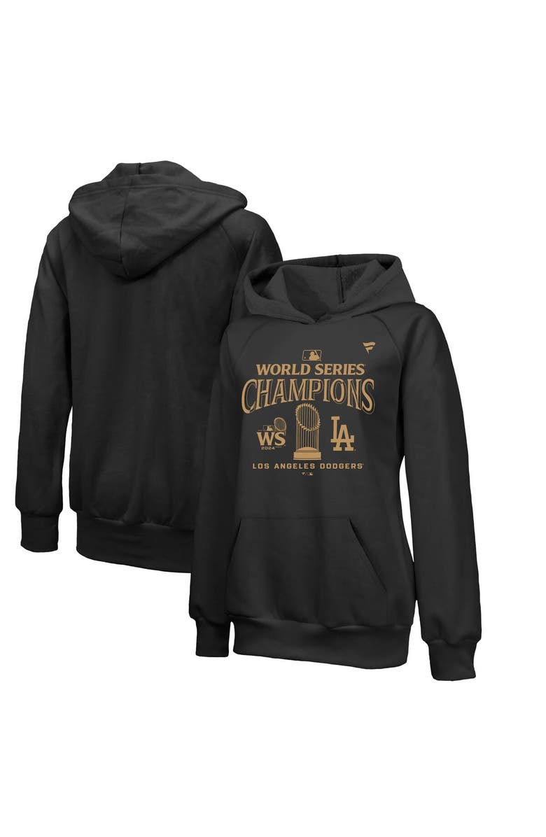 FANATICS Women's Fanatics Black Los Angeles Dodgers 2024 World Series Champions Parade Pullover Hoodie, Main, color, 