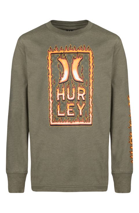 Kids' Flame Stack Graphic Long Sleeve Graphic T-Shirt (Big Kid)